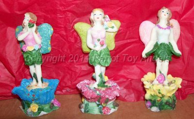 fairies 002.jpg - Set of 3 Flower Fairies - 3-3/4" tall